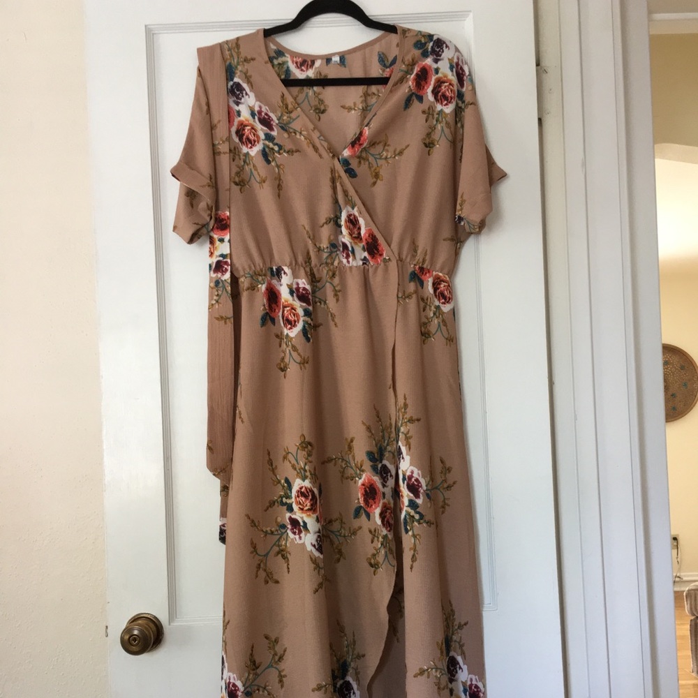 Brand new Maxi faux wrap dress .